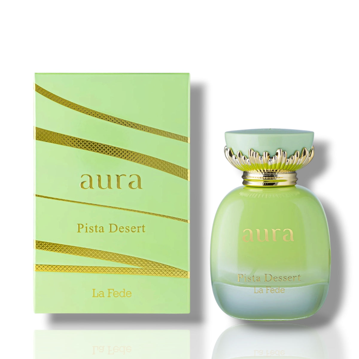 La Fede Aura Pista Dessert by Khadlaj Eau de Parfum 100ml perfume bottle and packaging