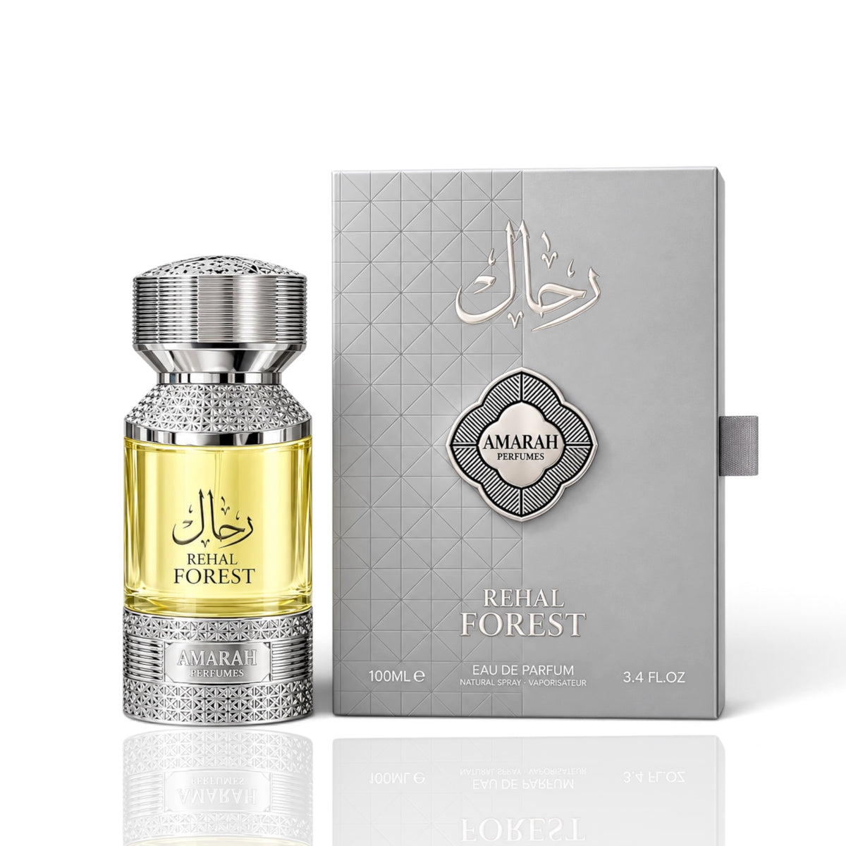 Rehal Forest by Almas Eau de Parfum 100ml perfume bottle and packaging