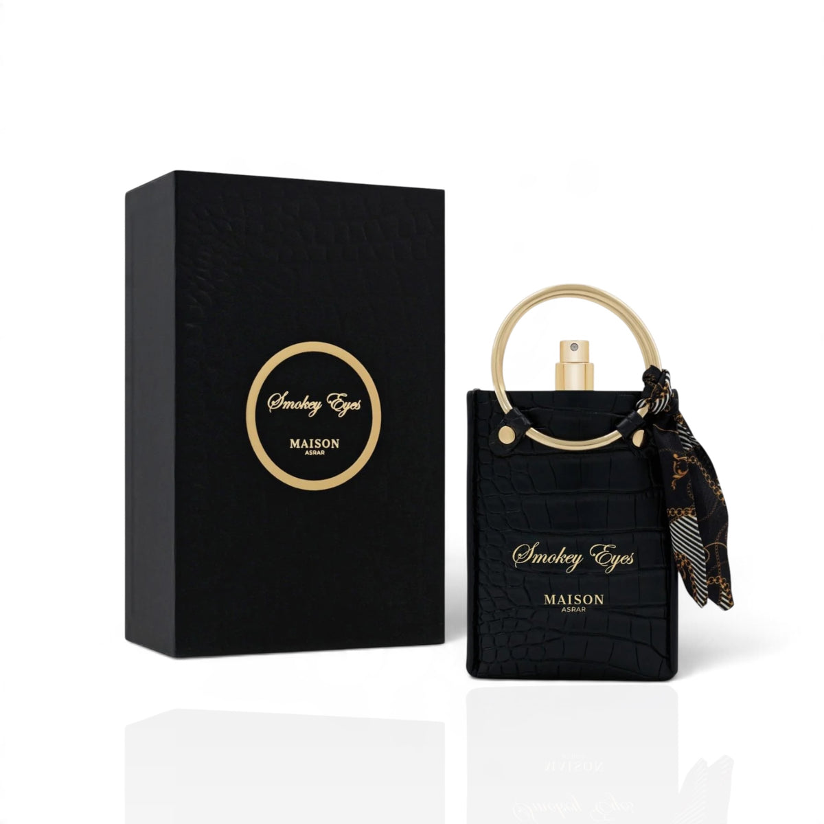 Smokey Eyes by Maison Asrar Eau de Parfum 100ml perfume bottle and packaging
