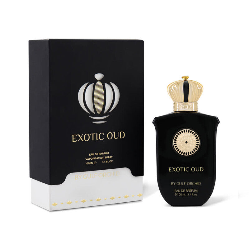 Exotic Oud by Gulf Orchid Eau de Parfum 100ml perfume bottle and packaging
