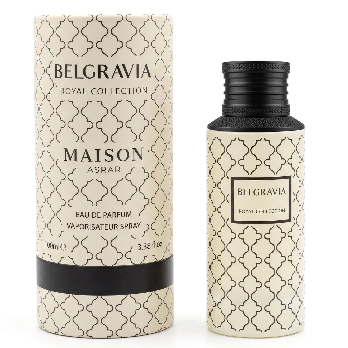 Belgravia by Maison Asrar Eau de Parfum 100ml perfume bottle and packaging