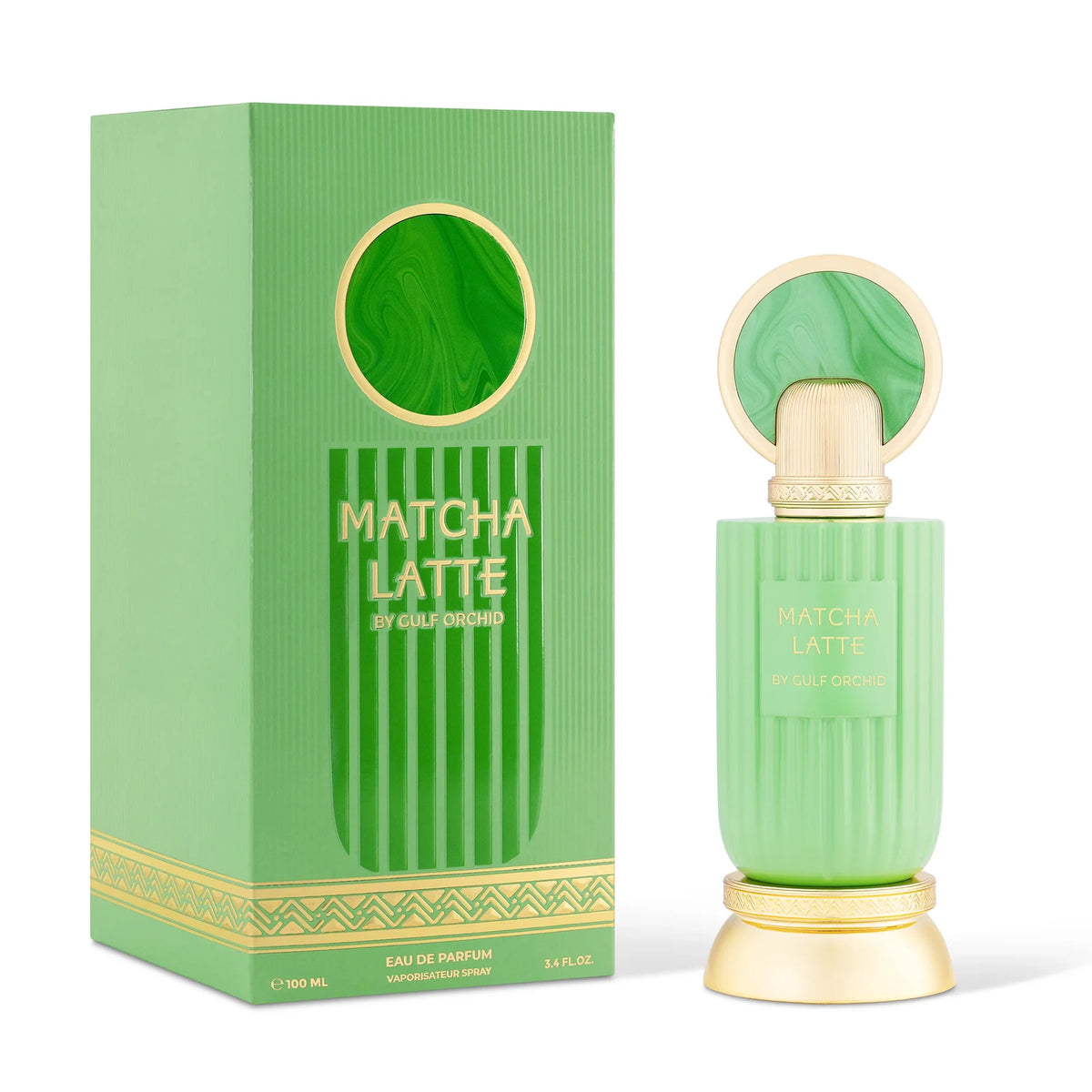 Matcha Latte by Gulf Orchid Eau de Parfum 100ml perfume bottle and packaging