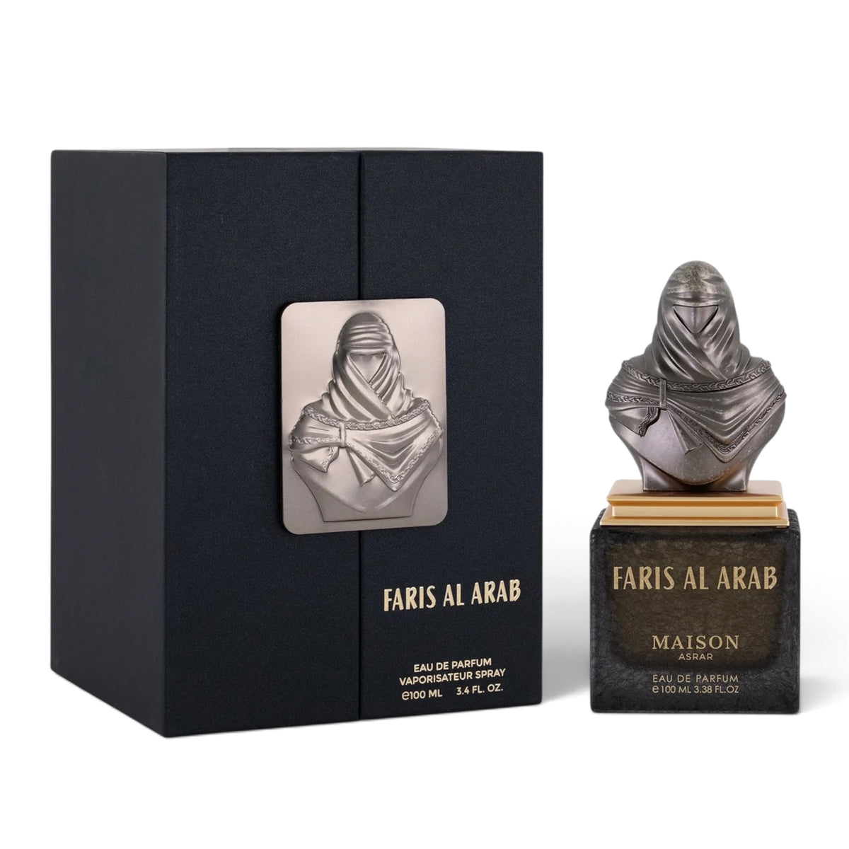 Faris Al Arab by Maison Asrar Eau de Parfum 100ml perfume bottle and packaging