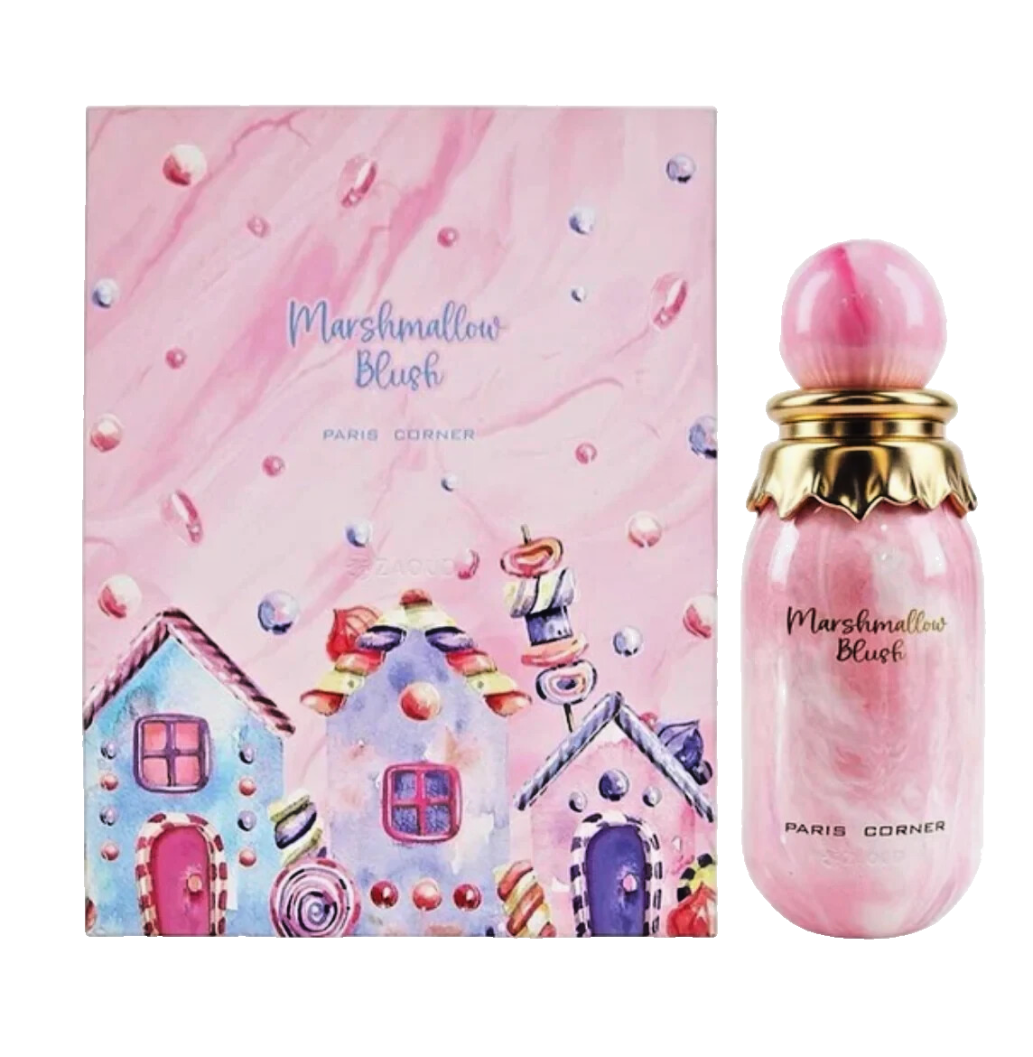 Marshmallow Blush by Paris Corner Eau de Parfum 100ml perfume bottle and packaging
