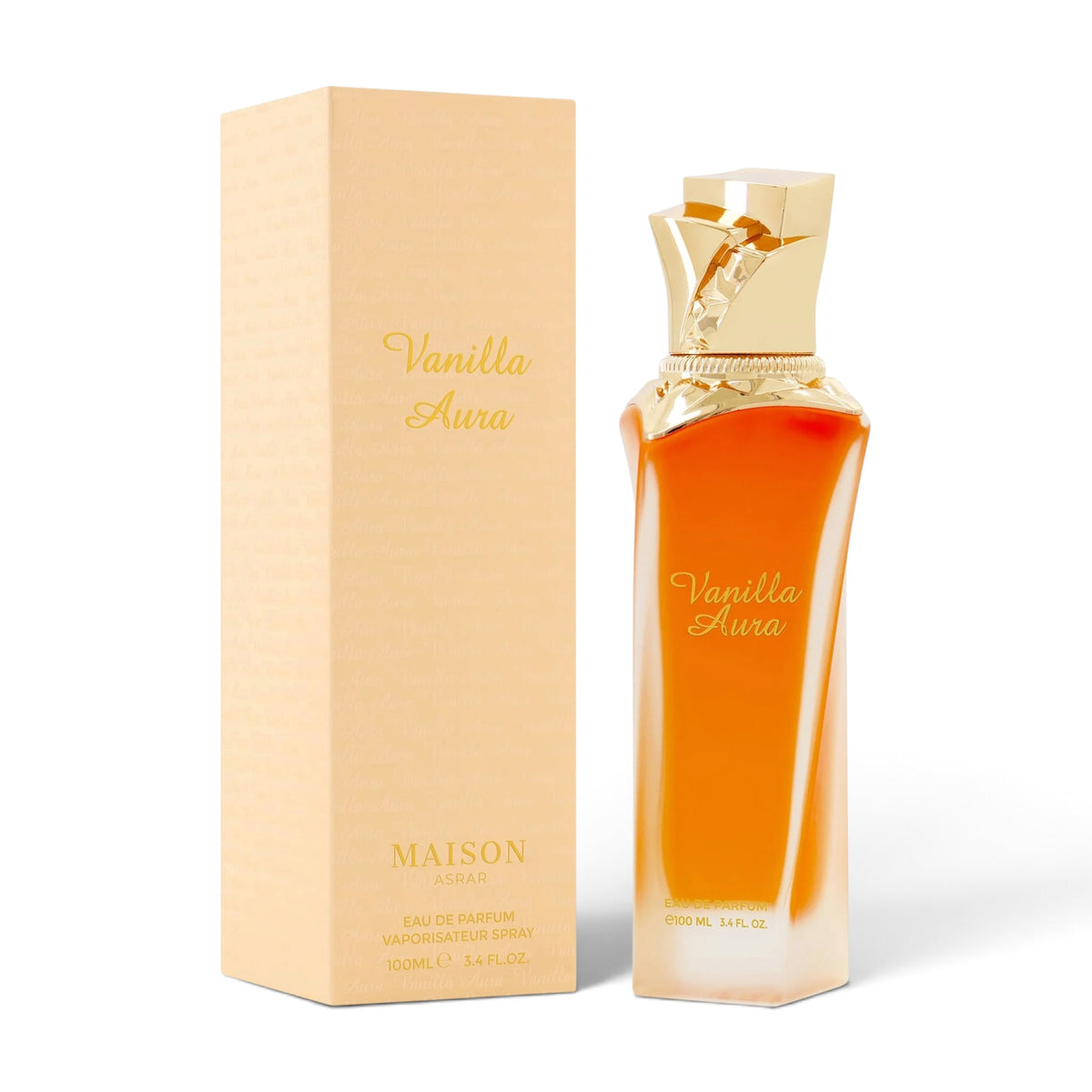 Vanilla Aura by Maison Asrar Eau de Parfum 100ml perfume bottle and packaging