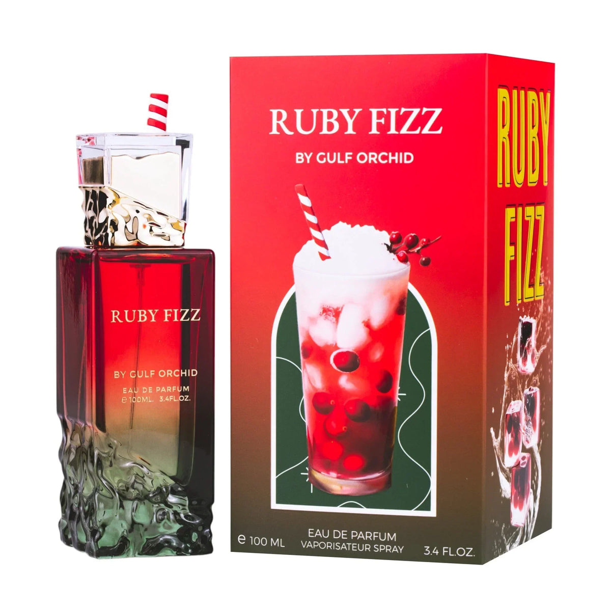 Ruby Fizz by Gulf Orchid Eau de Parfum 100ml perfume bottle and packaging