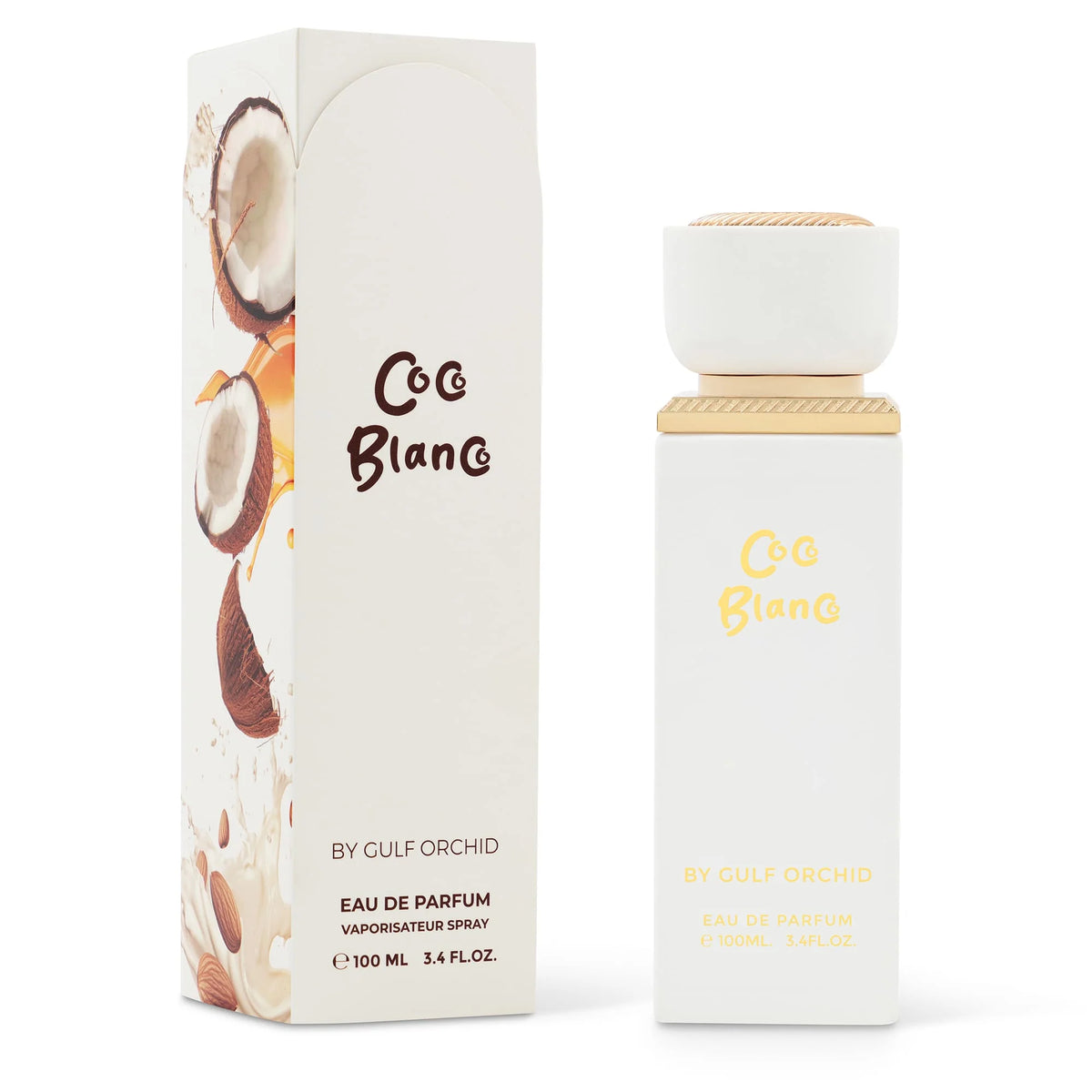 Coco Blanco by Gulf Orchid Eau de Parfum 100ml perfume bottle and packaging