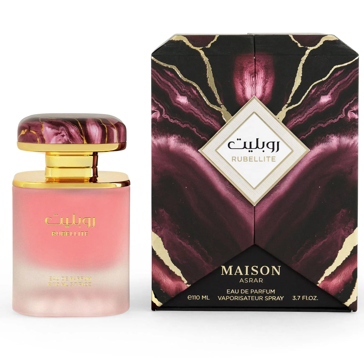 Rubellite by Maison Asrar Eau de Parfum 110ml perfume bottle and packaging