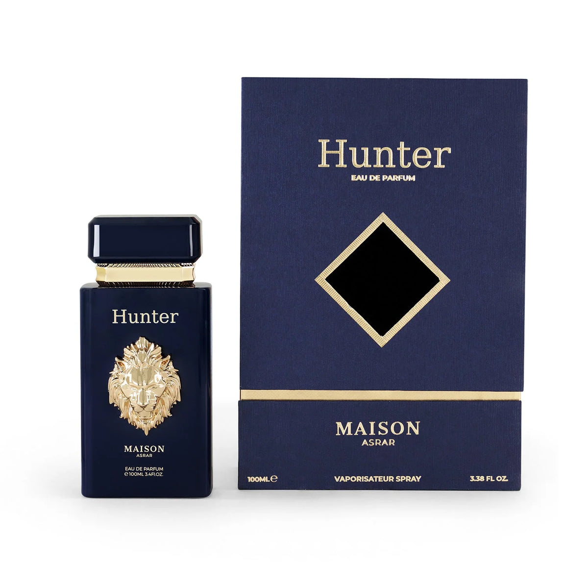 Hunter by Maison Asrar Eau de Parfum 100ml perfume bottle and packaging