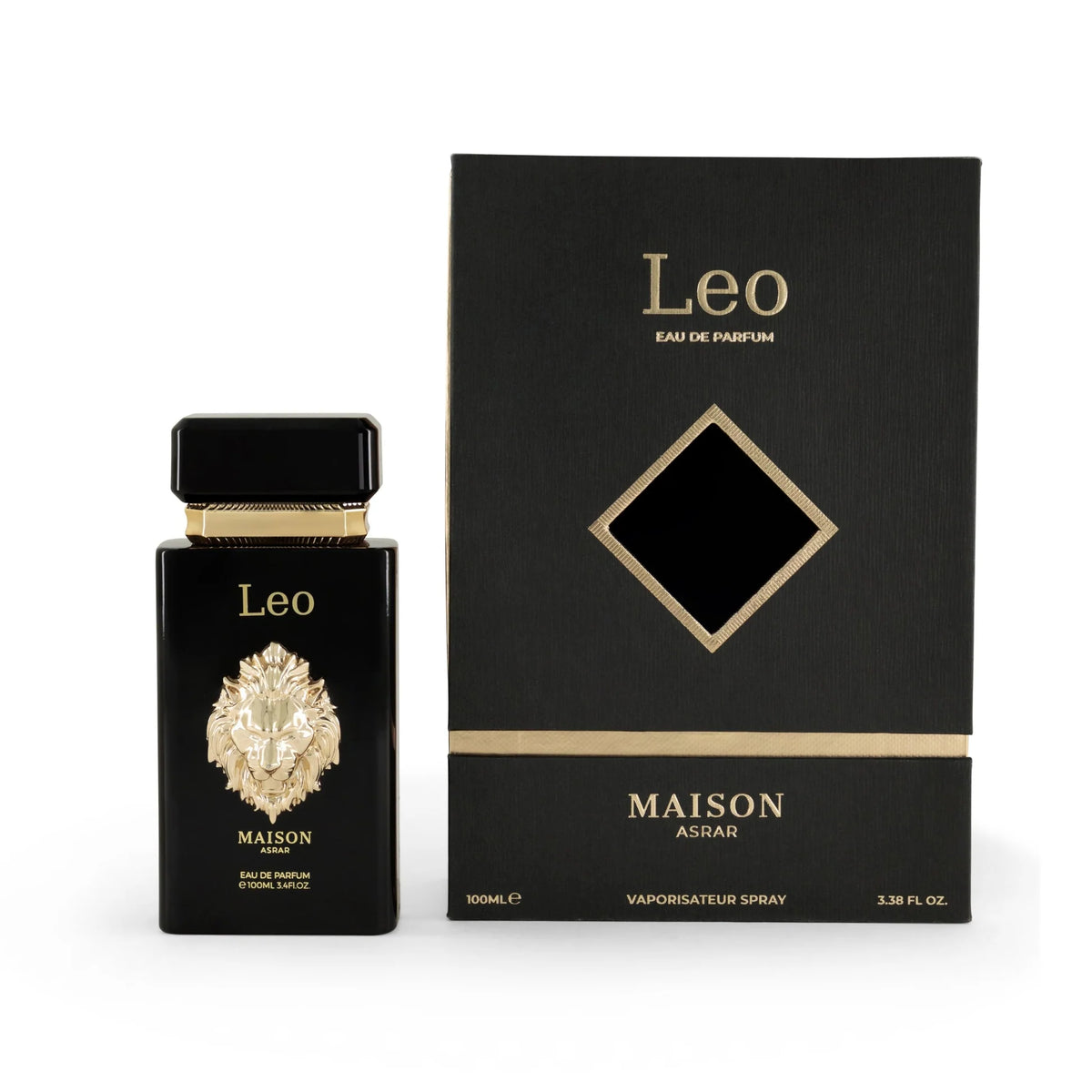 Leo by Maison Asrar Eau de Parfum 100ml perfume bottle and packaging