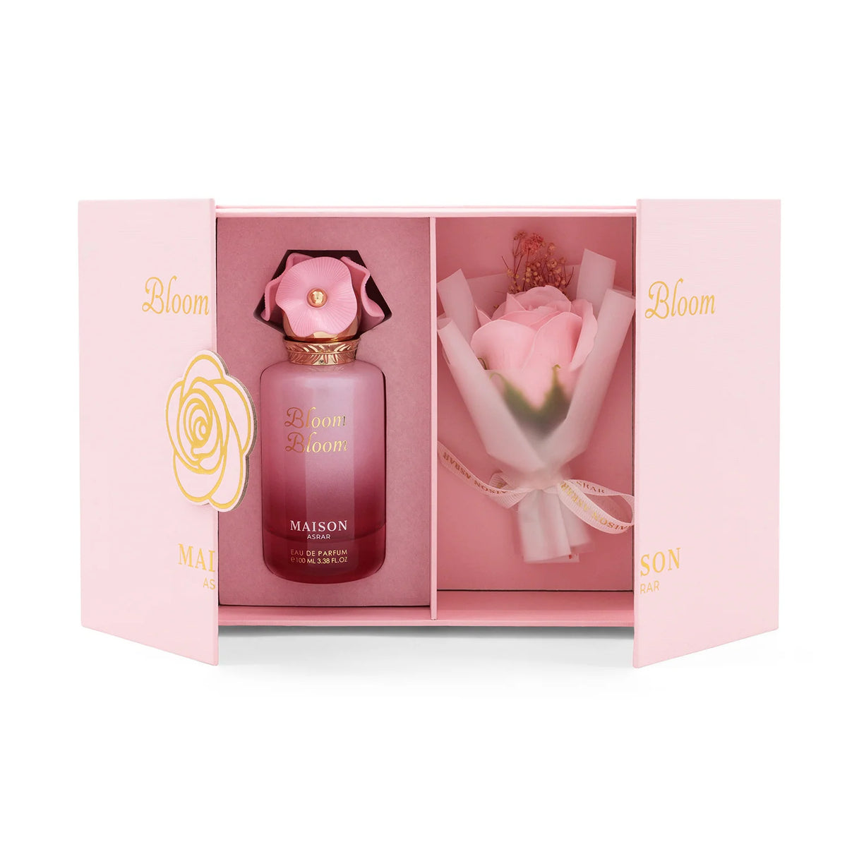 Bloom Bloom by Maison Asrar Eau de Parfum 100ml perfume bottle and packaging