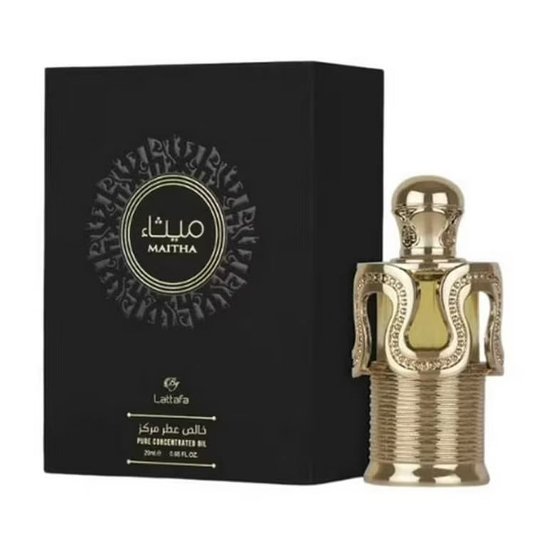Attar Maitha by Lattafa Concentrated Perfume Oil 20ml perfume bottle and packaging