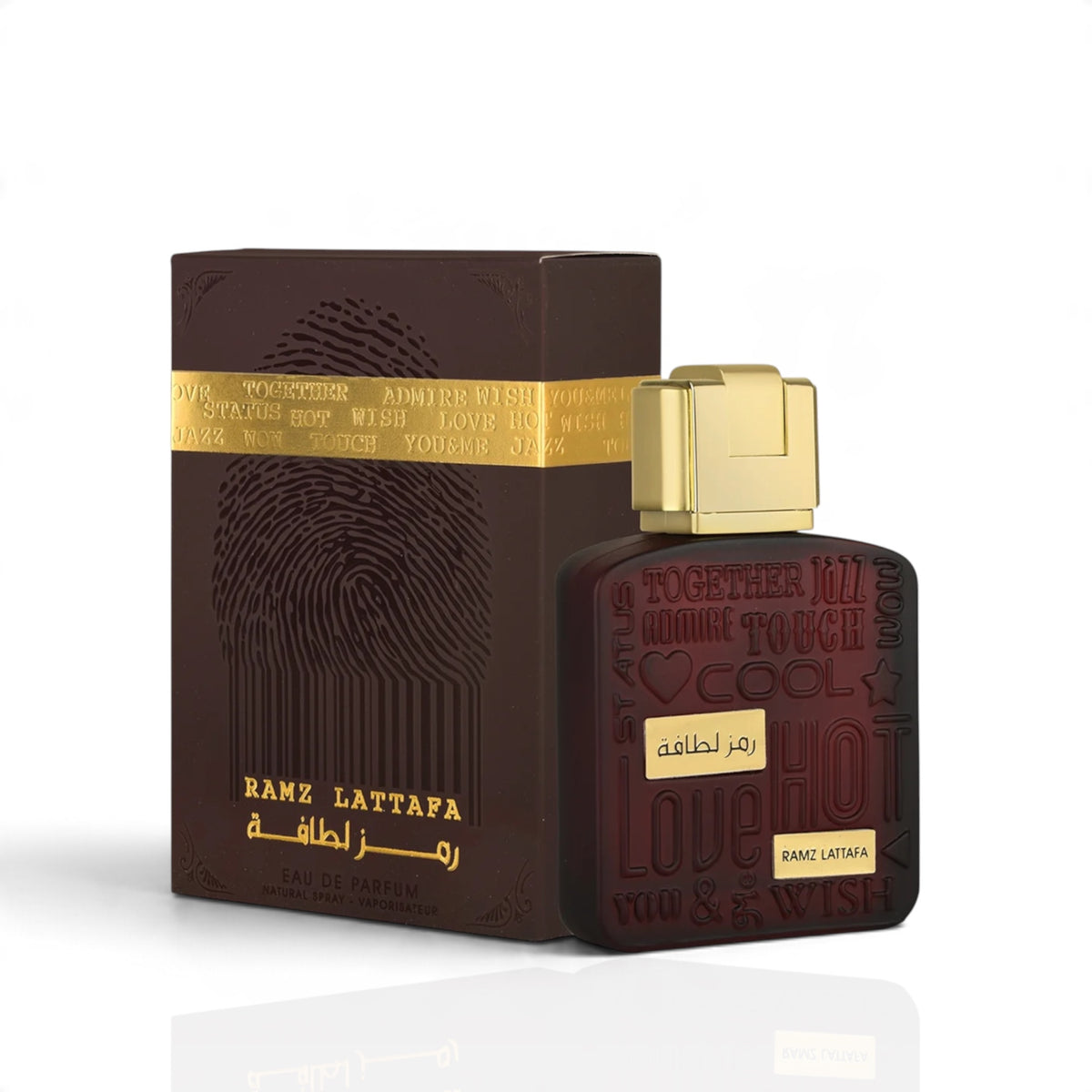 Ramz Lattafa Gold by Lattafa Eau de Parfum 100ml perfume bottle and packaging