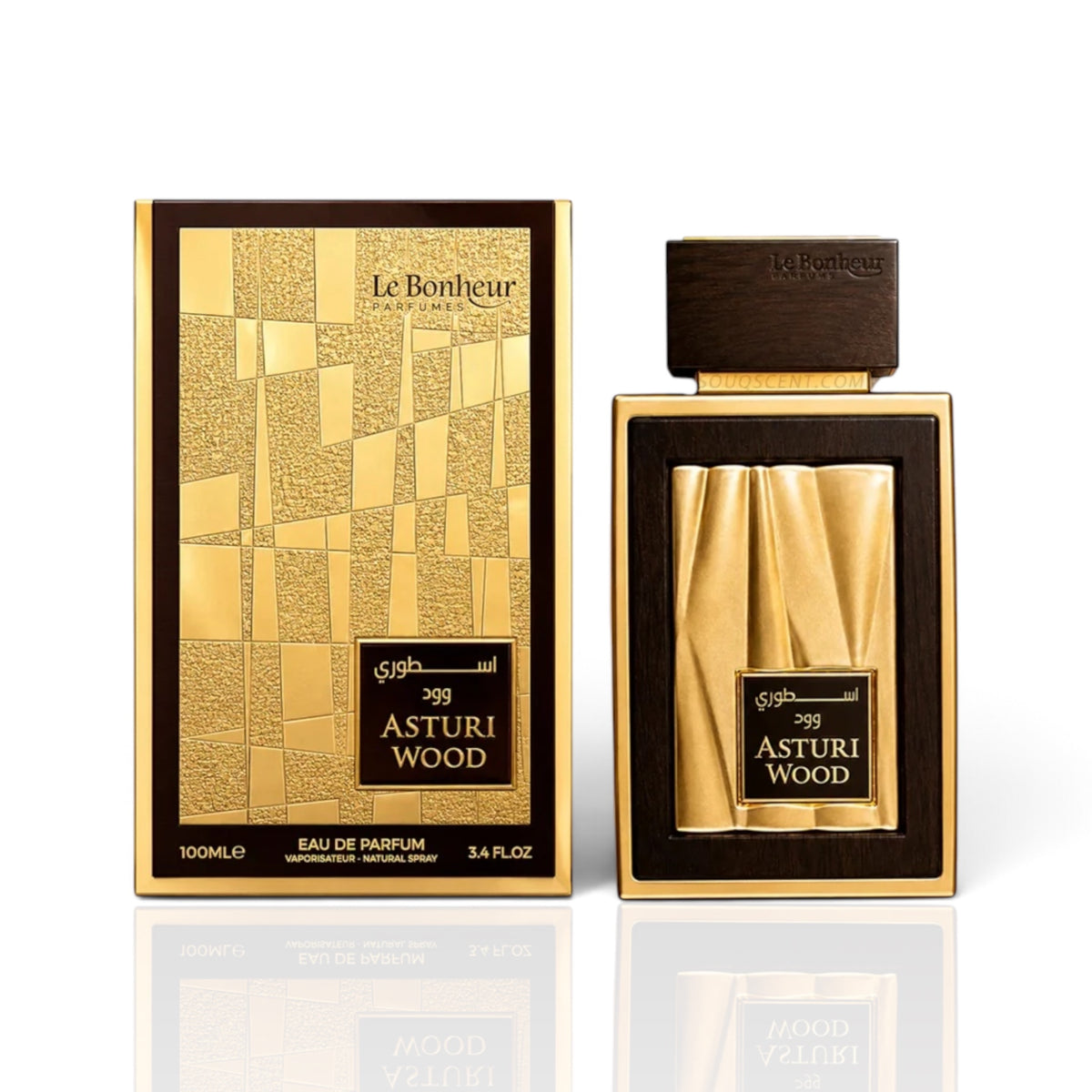 Asturi Wood by Le Bonheur Perfumes Eau de Parfum 100ml perfume bottle and packaging