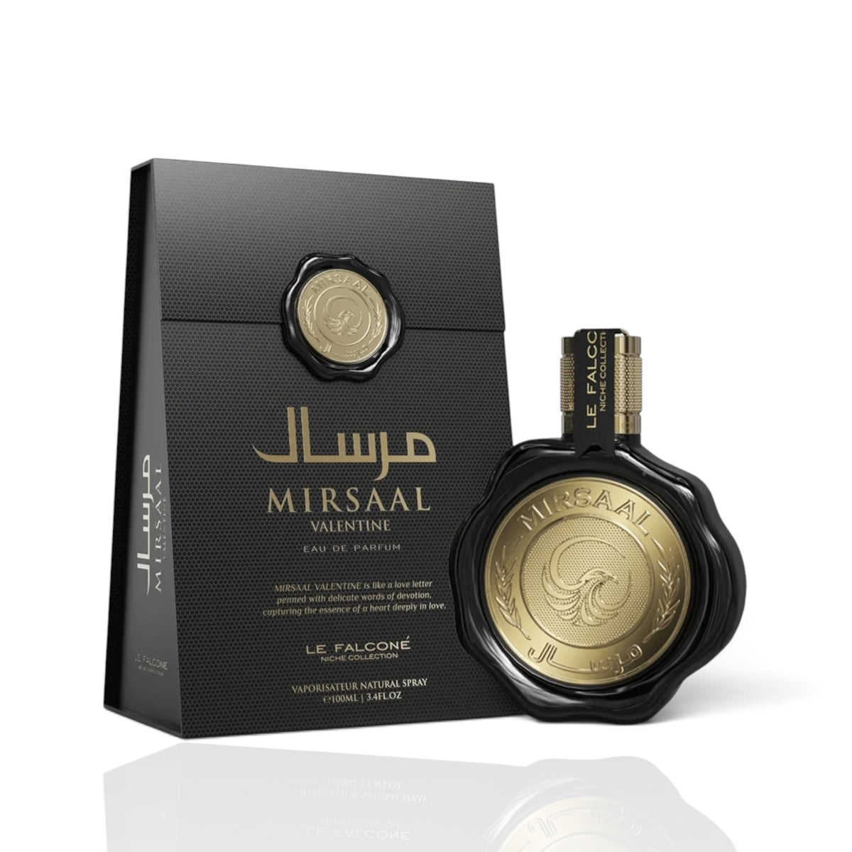 Mirsaal Valentine by Le Falconé Perfumes Eau de Parfum 100ml perfume bottle and packaging