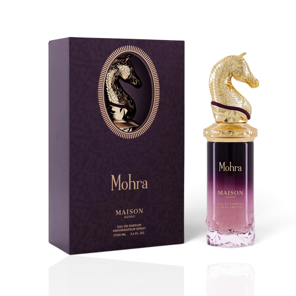 Mohra by Maison Asrar Eau de Parfum 100ml perfume bottle and packaging