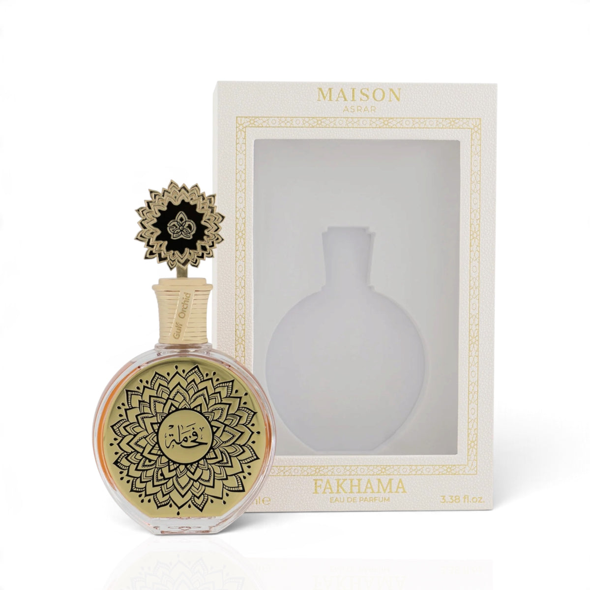 Fakhama by Maison Asrar Eau de Parfum 100ml perfume bottle and packaging