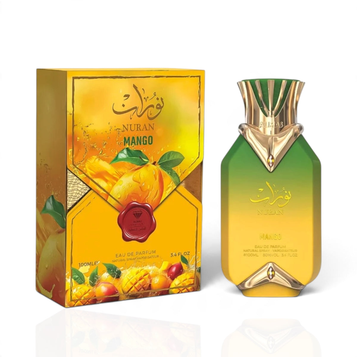 Nuran Mango by Almas Eau de Parfum 100ml perfume bottle and packaging