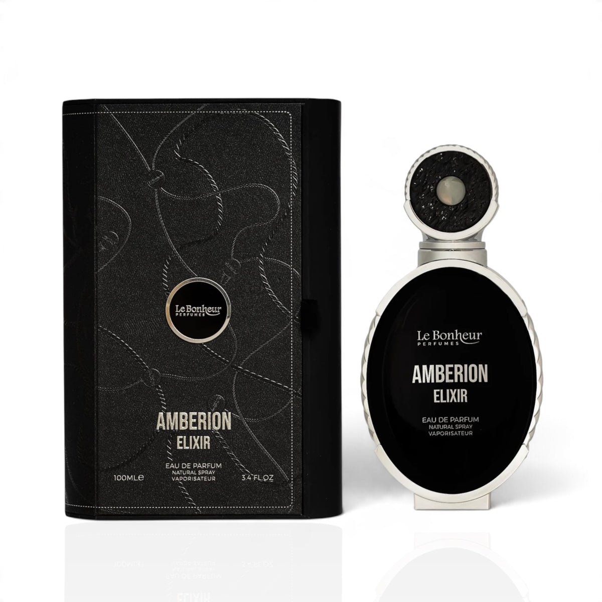 Amberion Elixir by Le Bonheur Perfumes Eau de Parfum 100ml perfume bottle and packaging