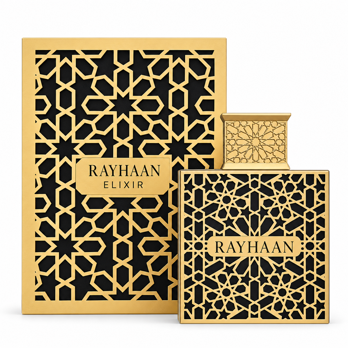 Rayhaan Elixir by Rayhaan Eau de Parfum 100ml perfume bottle and packaging