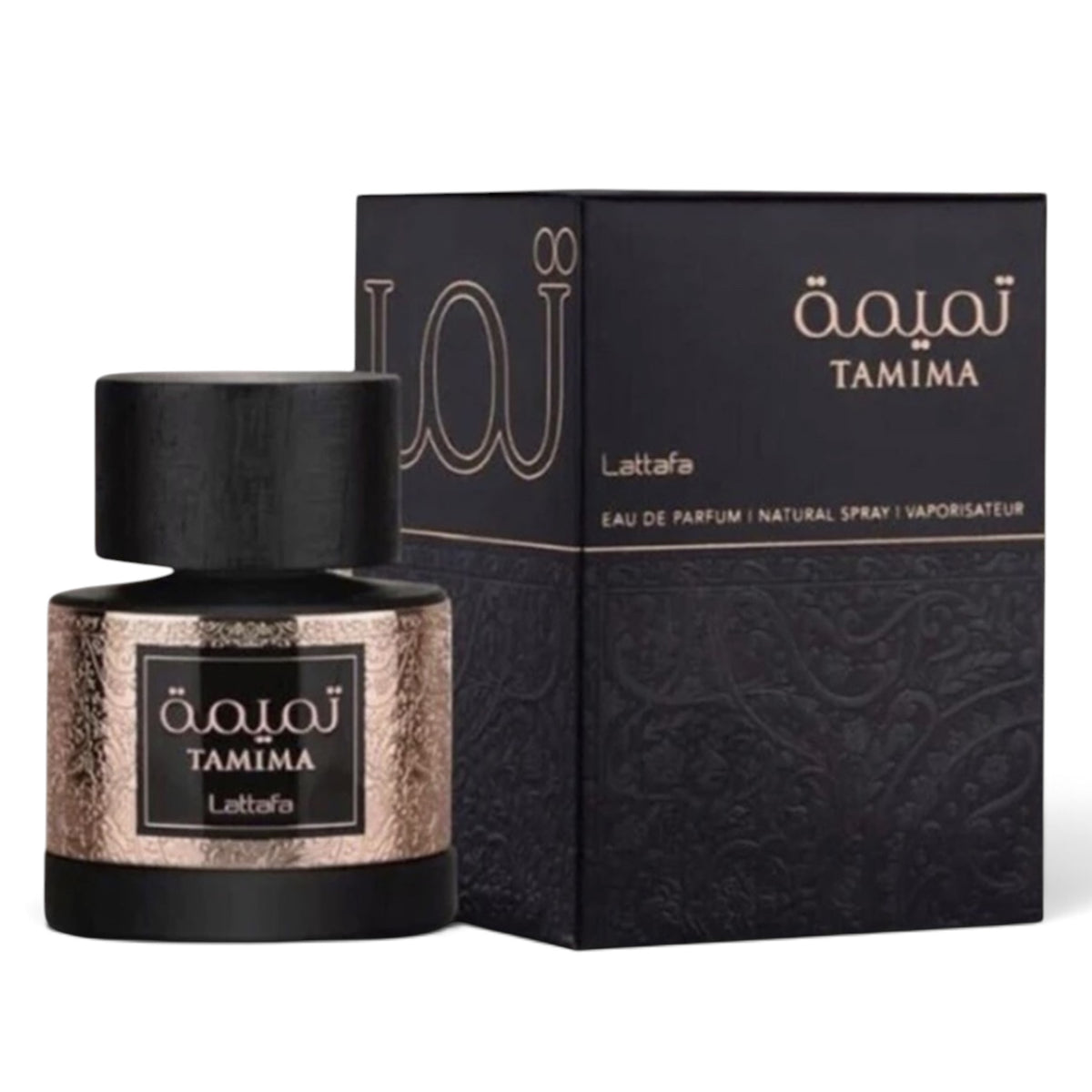 Tamima by Lattafa Eau de Parfum 100ml perfume bottle and packaging