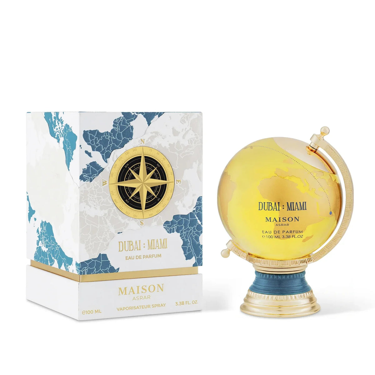 Dubai Miami by Maison Asrar Eau de Parfum 100ml perfume bottle and packaging