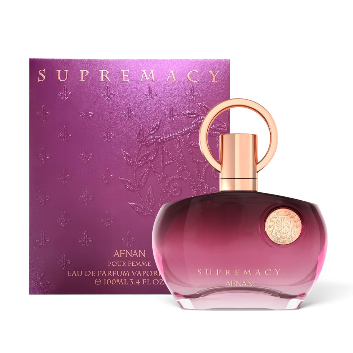 Supremacy Pour Femme by Afnan Eau de Parfum 100ml perfume bottle and packaging