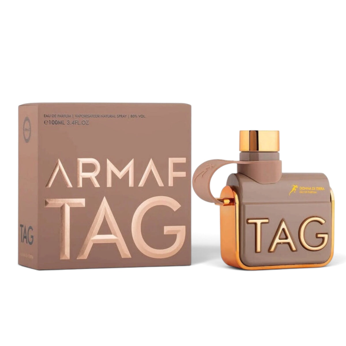 Tag Her Donna Di Terra by Armaf Eau de Parfum 100ml perfume bottle and packaging