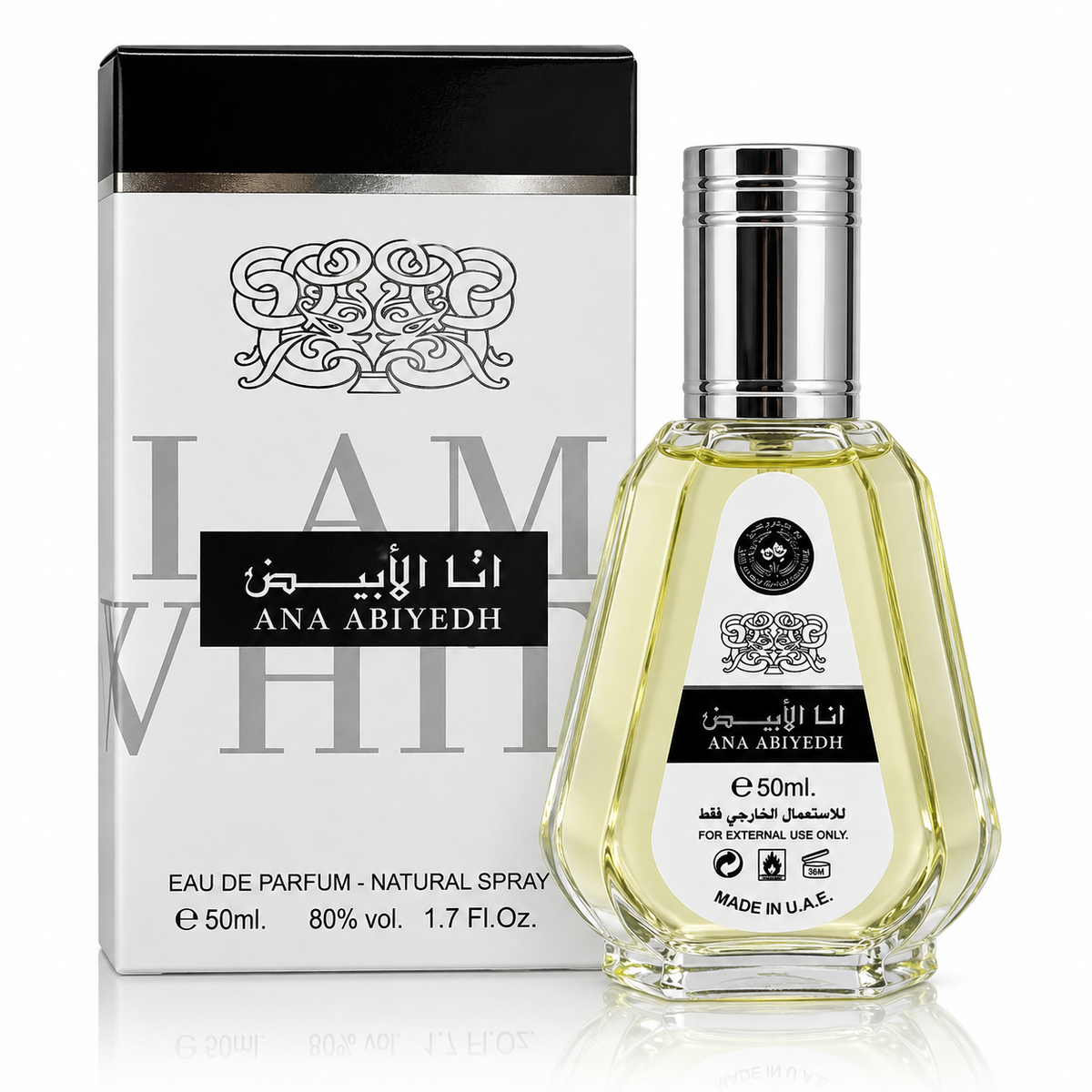Ana Abiyedh by Ard Al Zaafaran Eau de Parfum 50ml perfume bottle and packaging