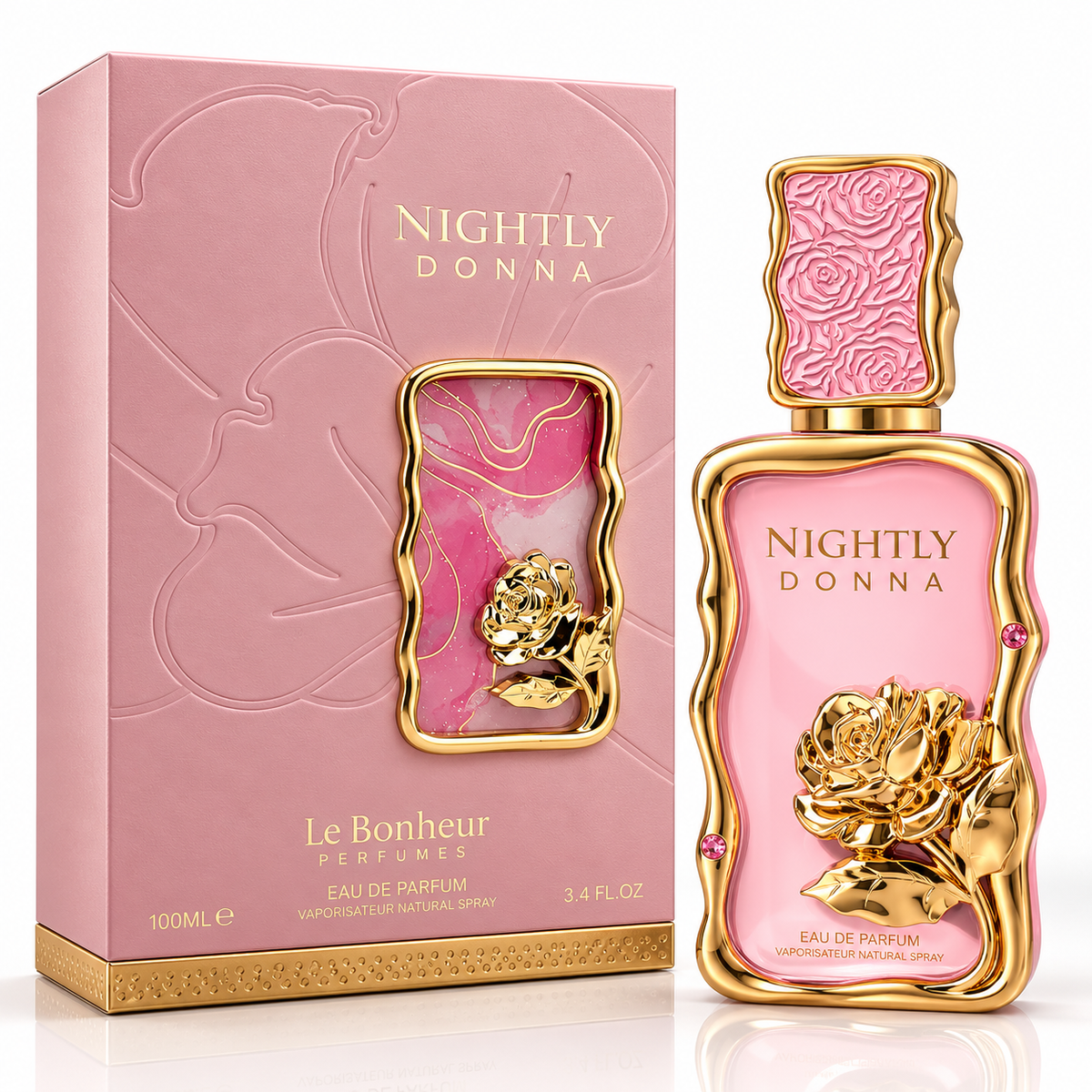 Nighty Donna by Almas Eau de Parfum 100ml perfume bottle and packaging