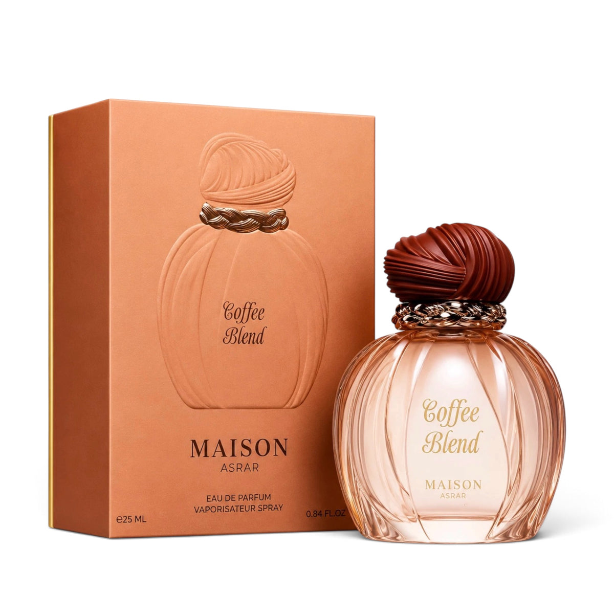 Coffee Blend by Maison Asrar Eau de Parfum 100ml perfume bottle and packaging