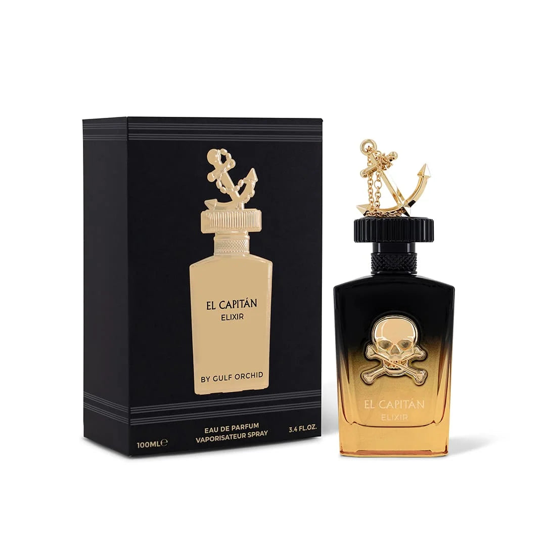 El Capitan Elixir by Gulf Orchid Eau de Parfum 100ml perfume bottle and packaging