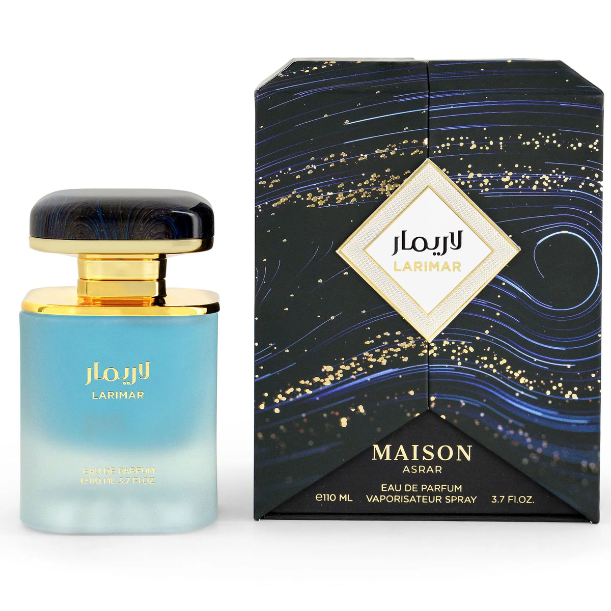 Larimar by Maison Asrar Eau de Parfum 110ml perfume bottle and packaging