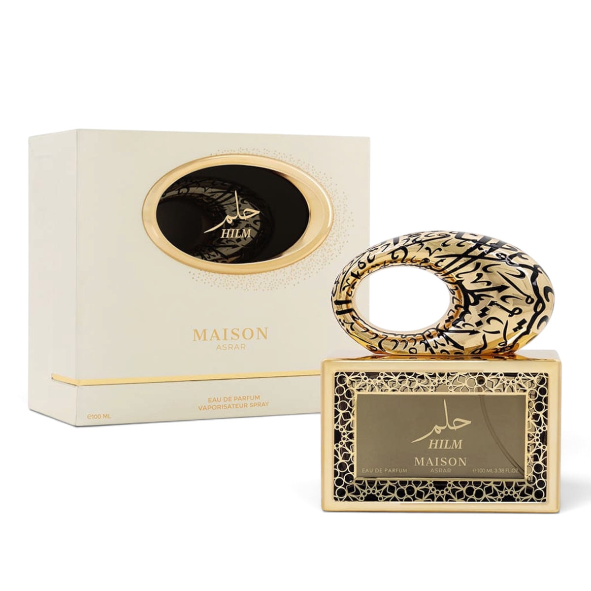 Hilm by Maison Asrar Eau de Parfum 100ml perfume bottle and packaging