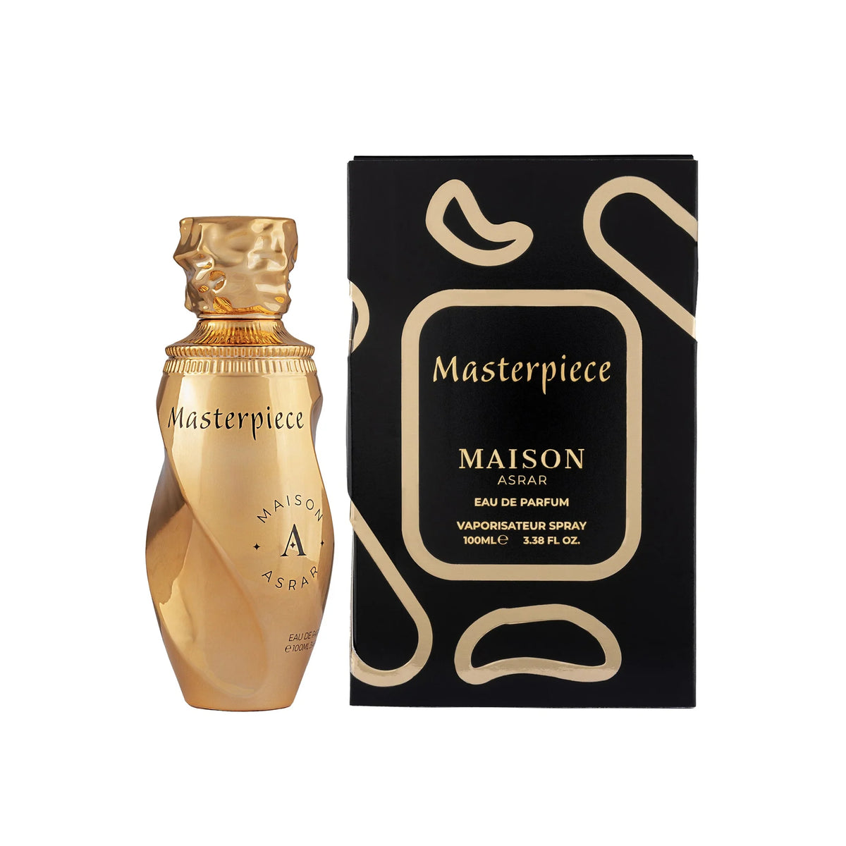 Masterpiece by Maison Asrar Eau de Parfum 100ml perfume bottle and packaging